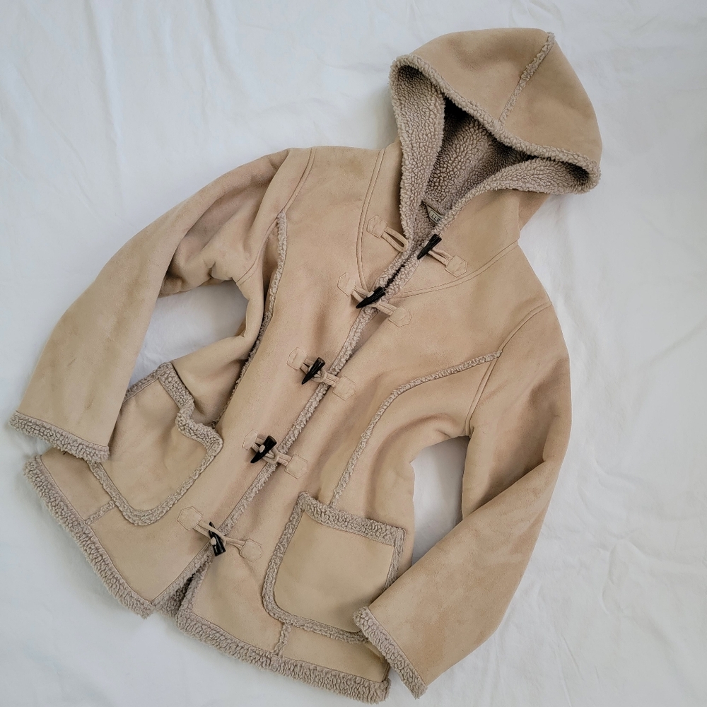 90s LL Bean Tan Sherpa Lined Jacket